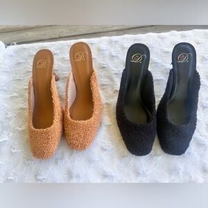 Heart in D Elegant Textured Slingback Mules - size 8.5